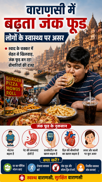 वाराणसी में लोगों को बीमार कर रहा जंक फूड